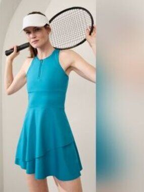ATHLETA M Break Point Dress Tennis Golf Pickleball Pacific Blue Athletic